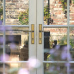 aged brass newbury slimline lever espag. lock set