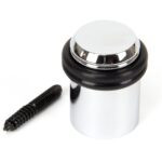 polished chrome floor mounted door stop