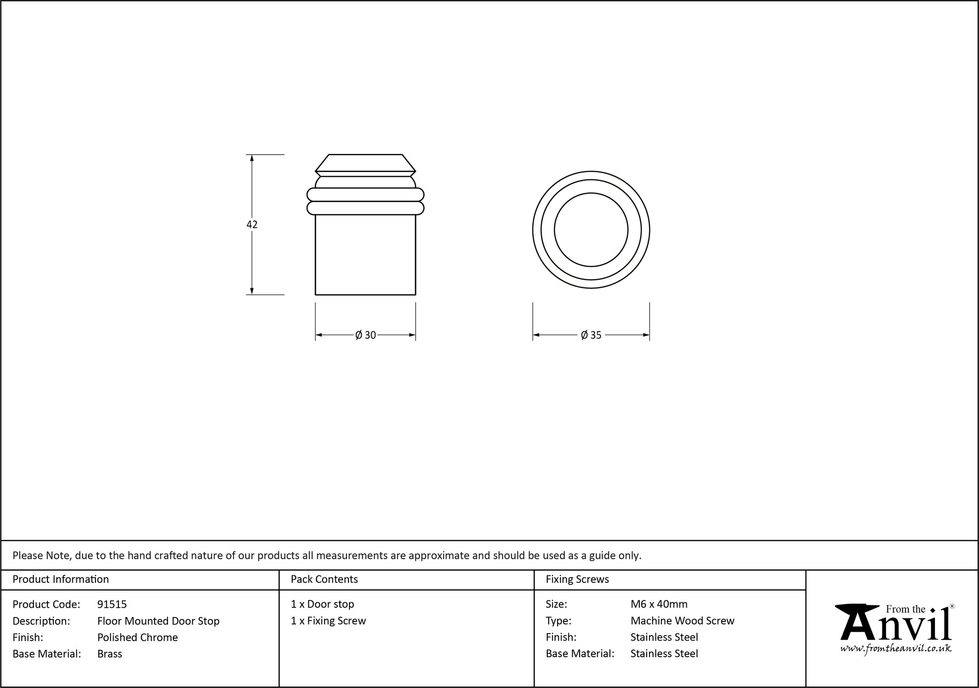 polished chrome floor mounted door stop