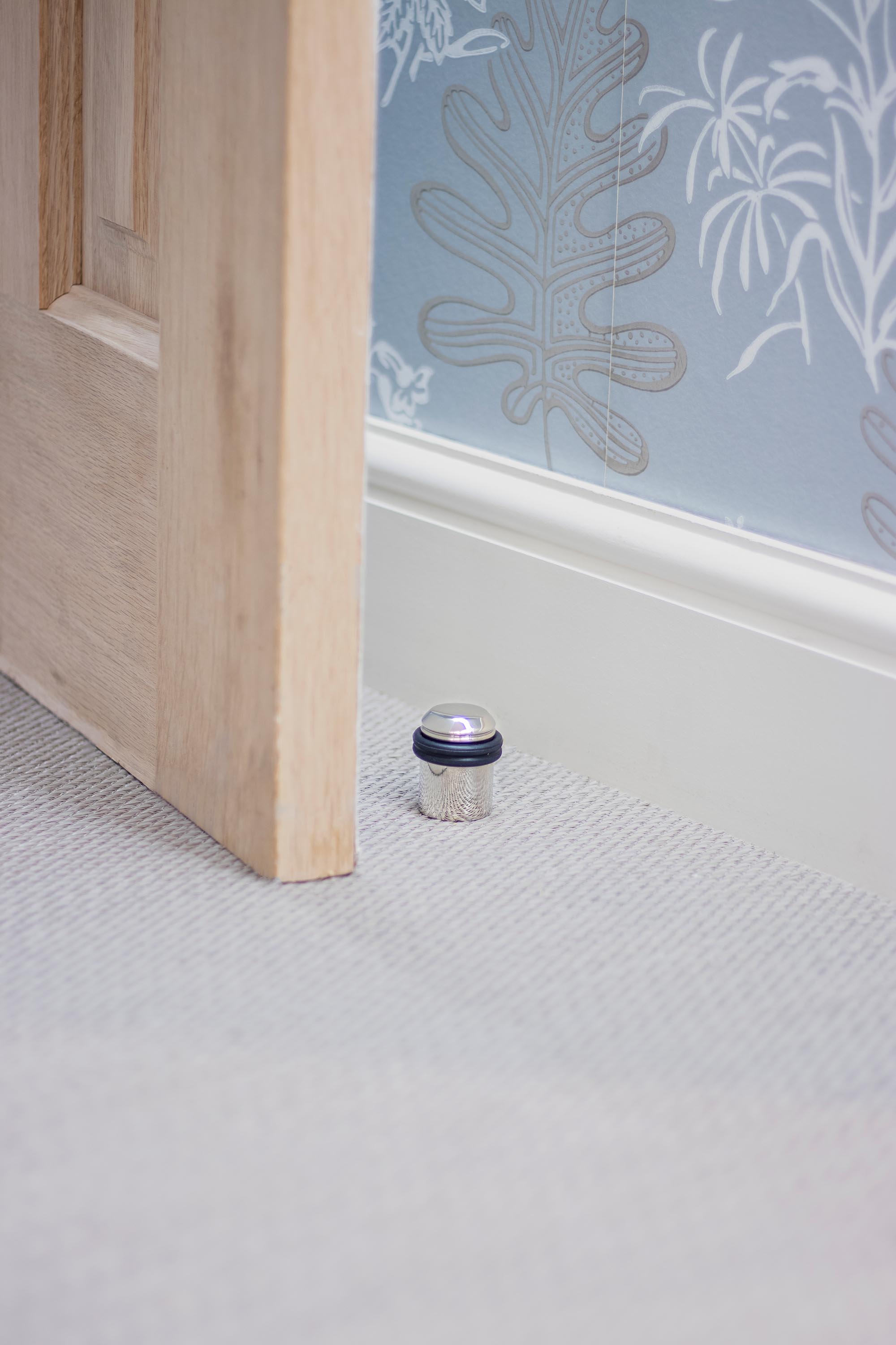 polished nickel floor mounted door stop
