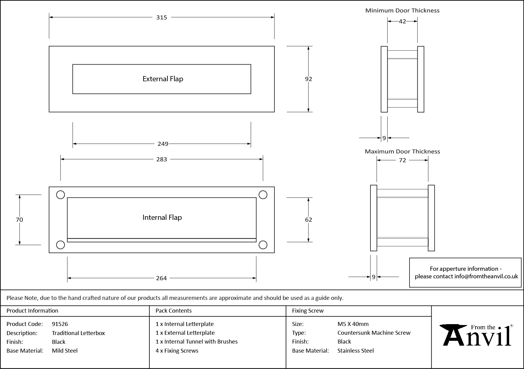black traditional letterbox