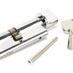 polished chrome 40/40 euro cylinder/thumbturn