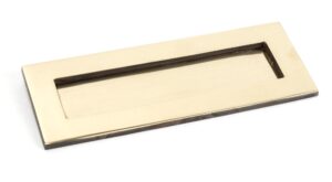 aged brass small letter plate