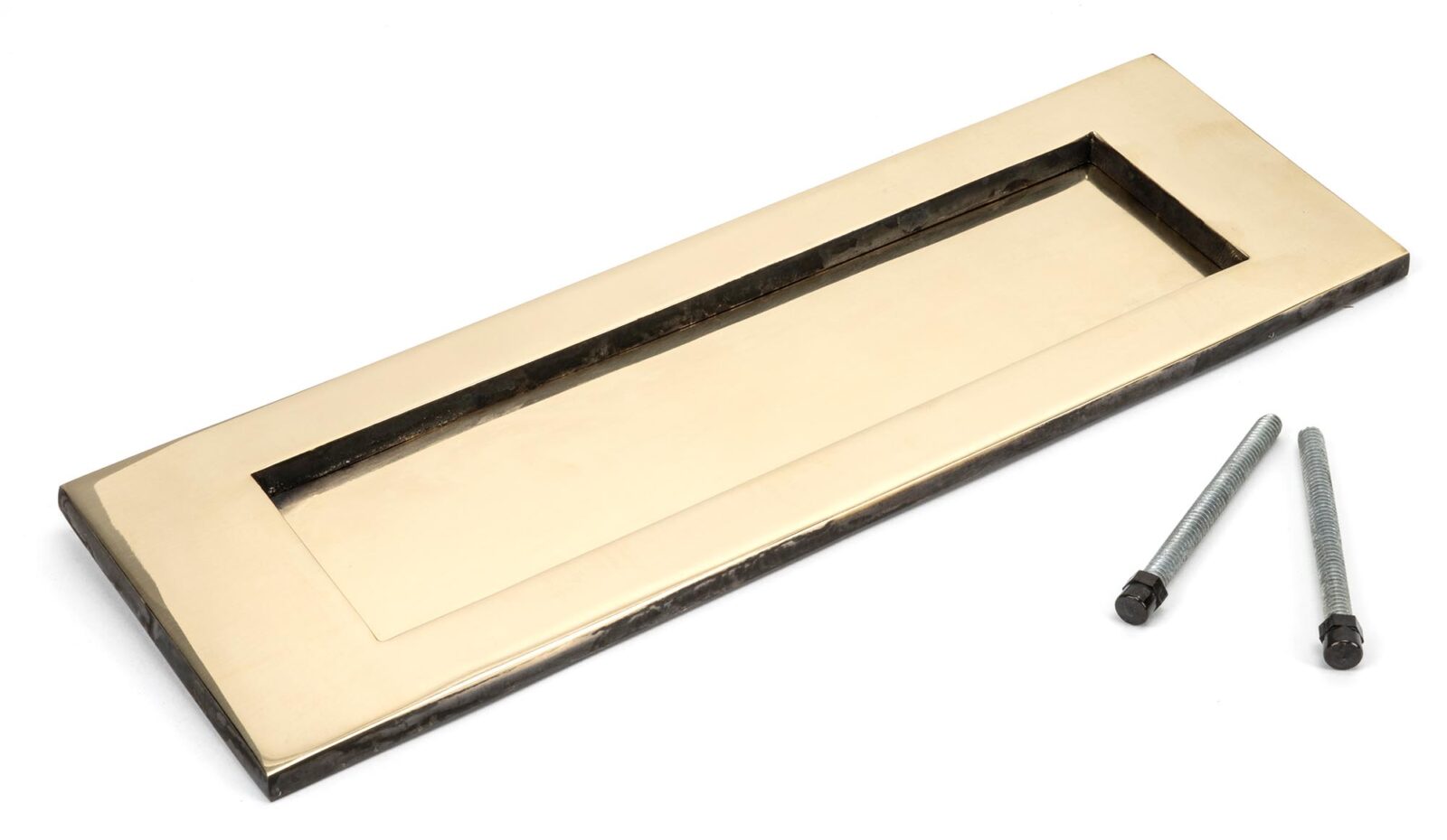 aged brass large letter plate