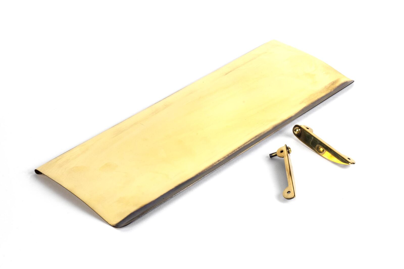 aged brass large letter plate cover