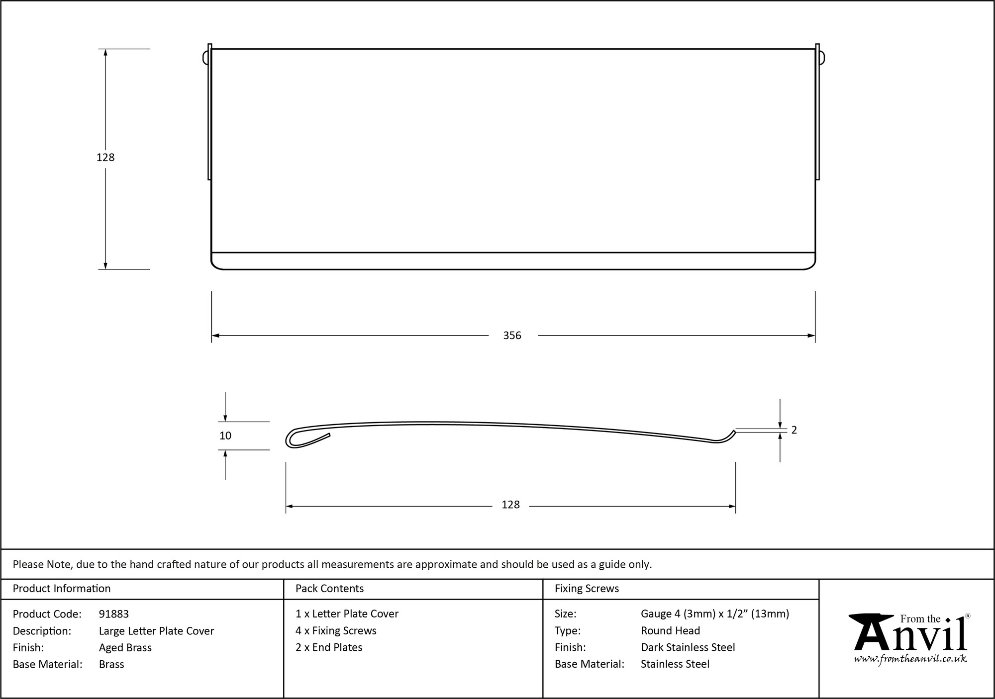 aged brass large letter plate cover