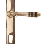 polished bronze reeded slimline lever espag. lock