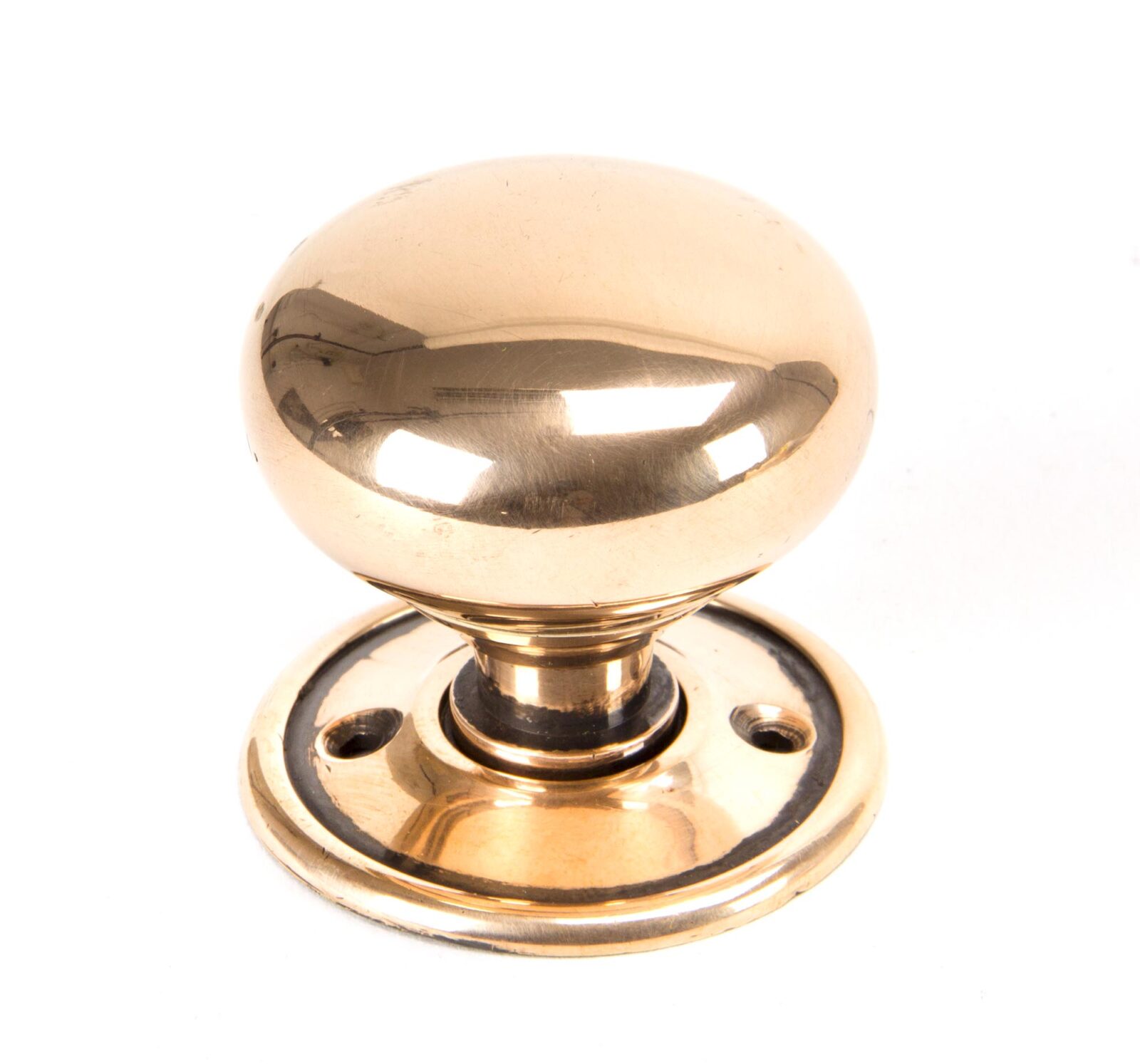 polished bronze 49mm mushroom mortice/rim knob set