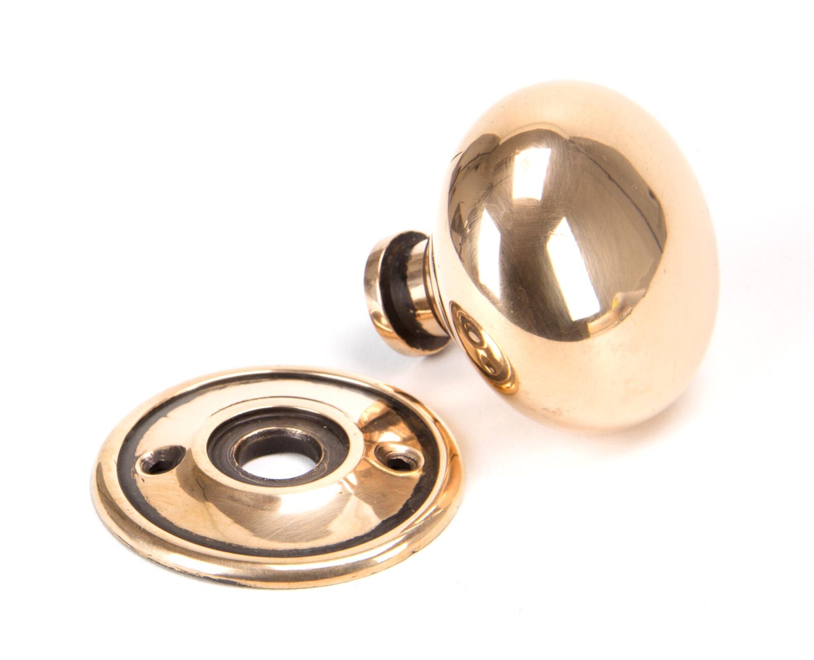 polished bronze 49mm mushroom mortice/rim knob set