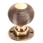 polished bronze heavy beehive mortice/rim knob set