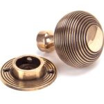 polished bronze heavy beehive mortice/rim knob set