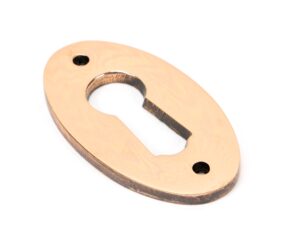 polished bronze oval escutcheon