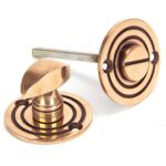 polished bronze round bathroom thumbturn