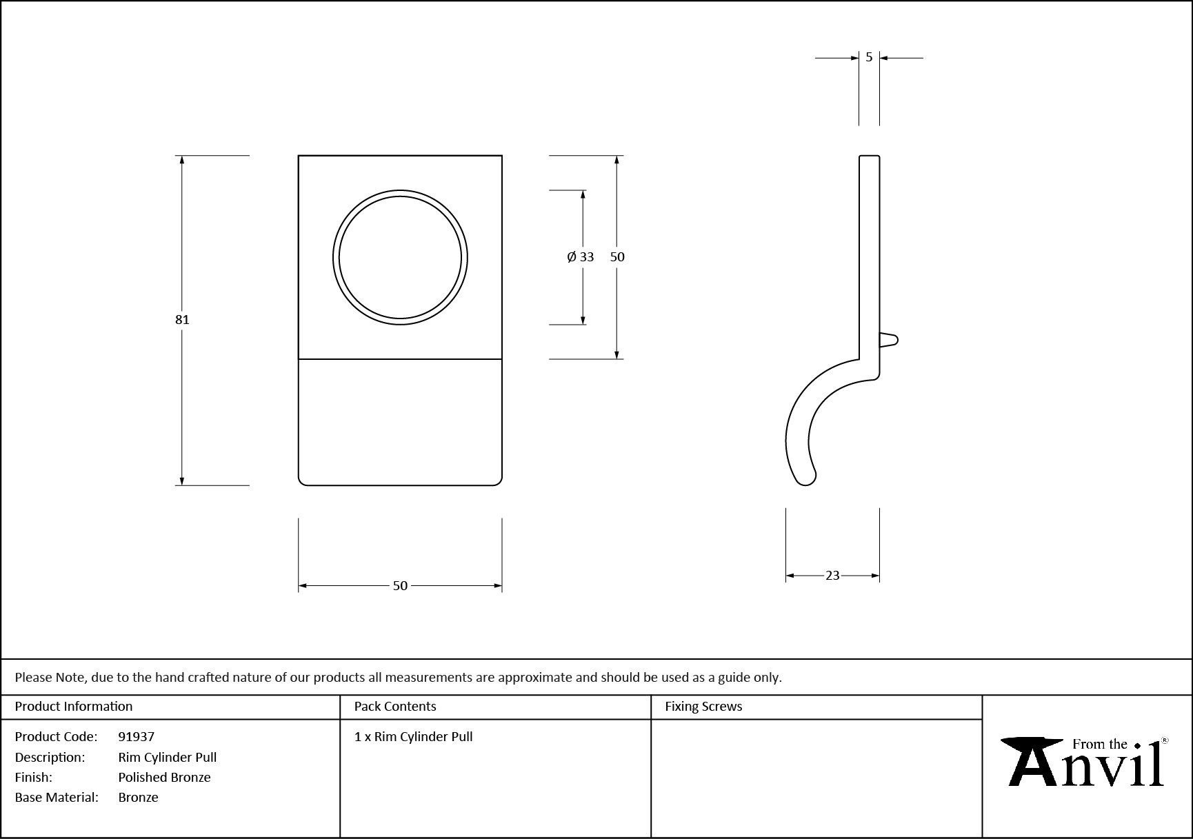 polished bronze rim cylinder pull