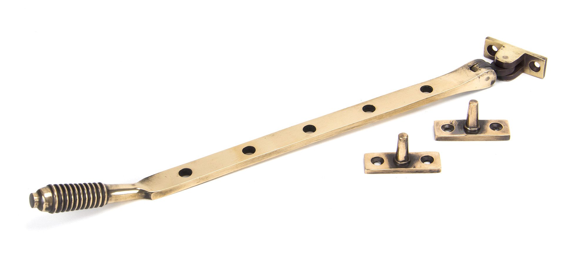 polished bronze 12" reeded stay