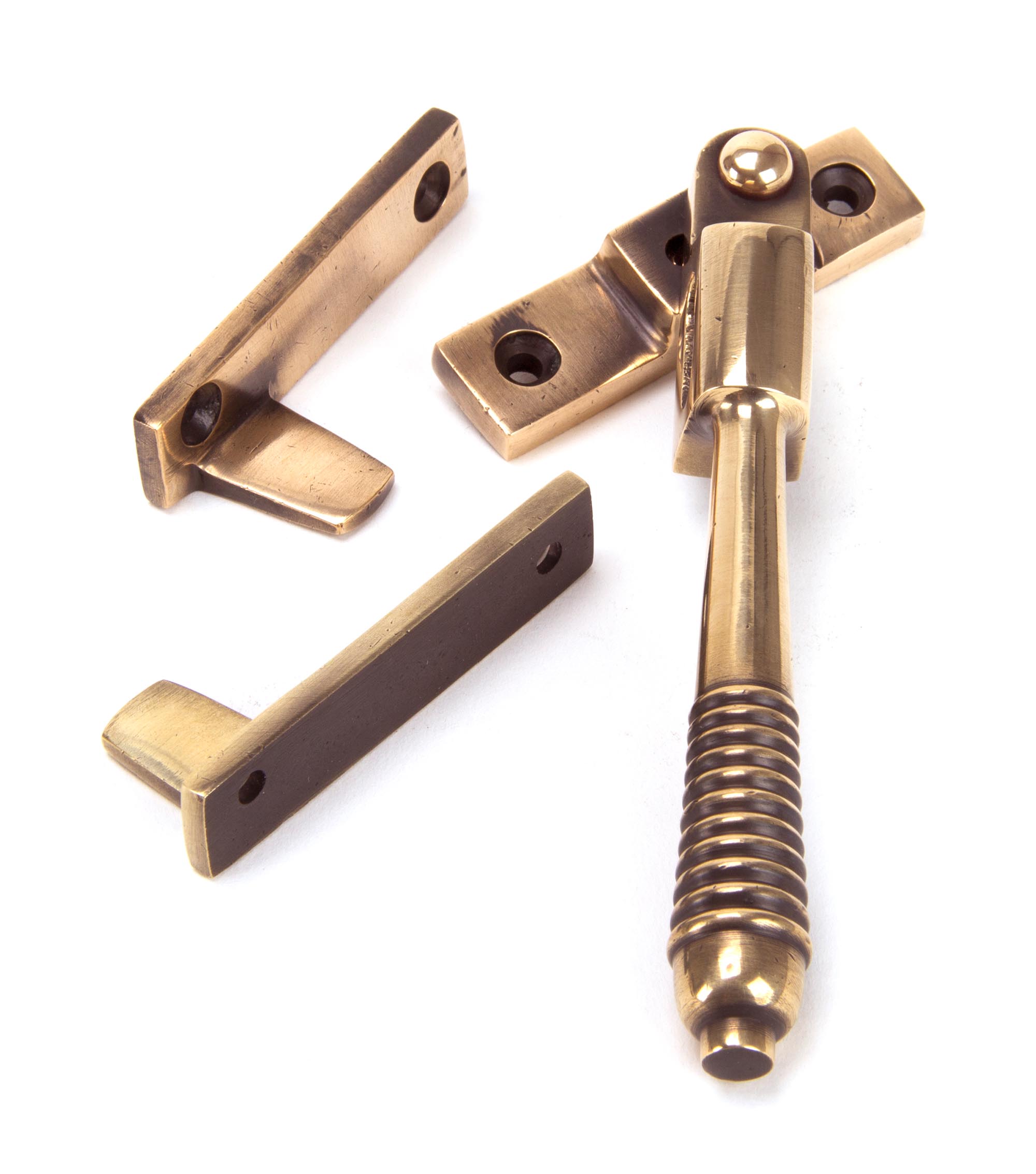polished bronze night vent locking reeded fastener