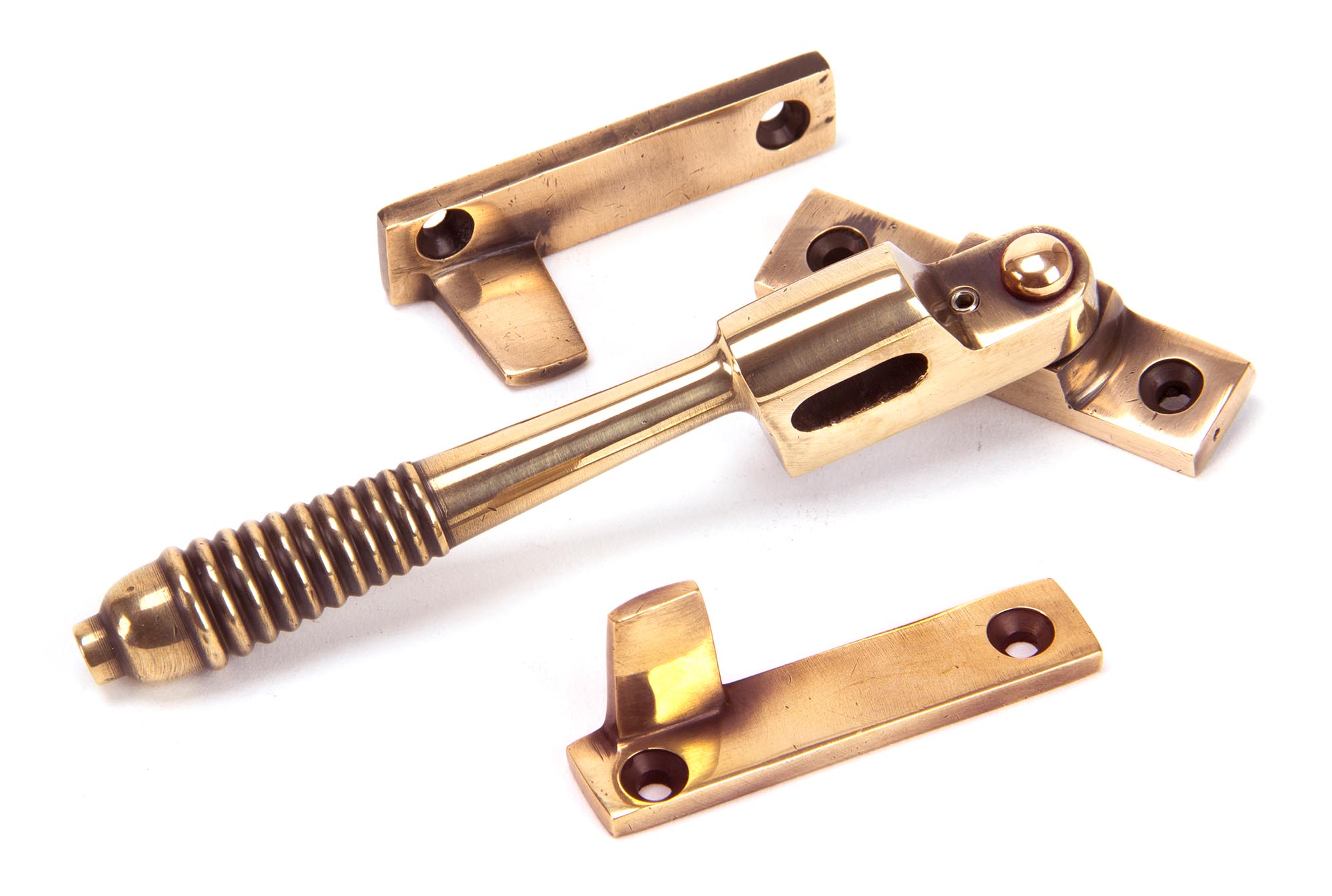 polished bronze night vent locking reeded fastener
