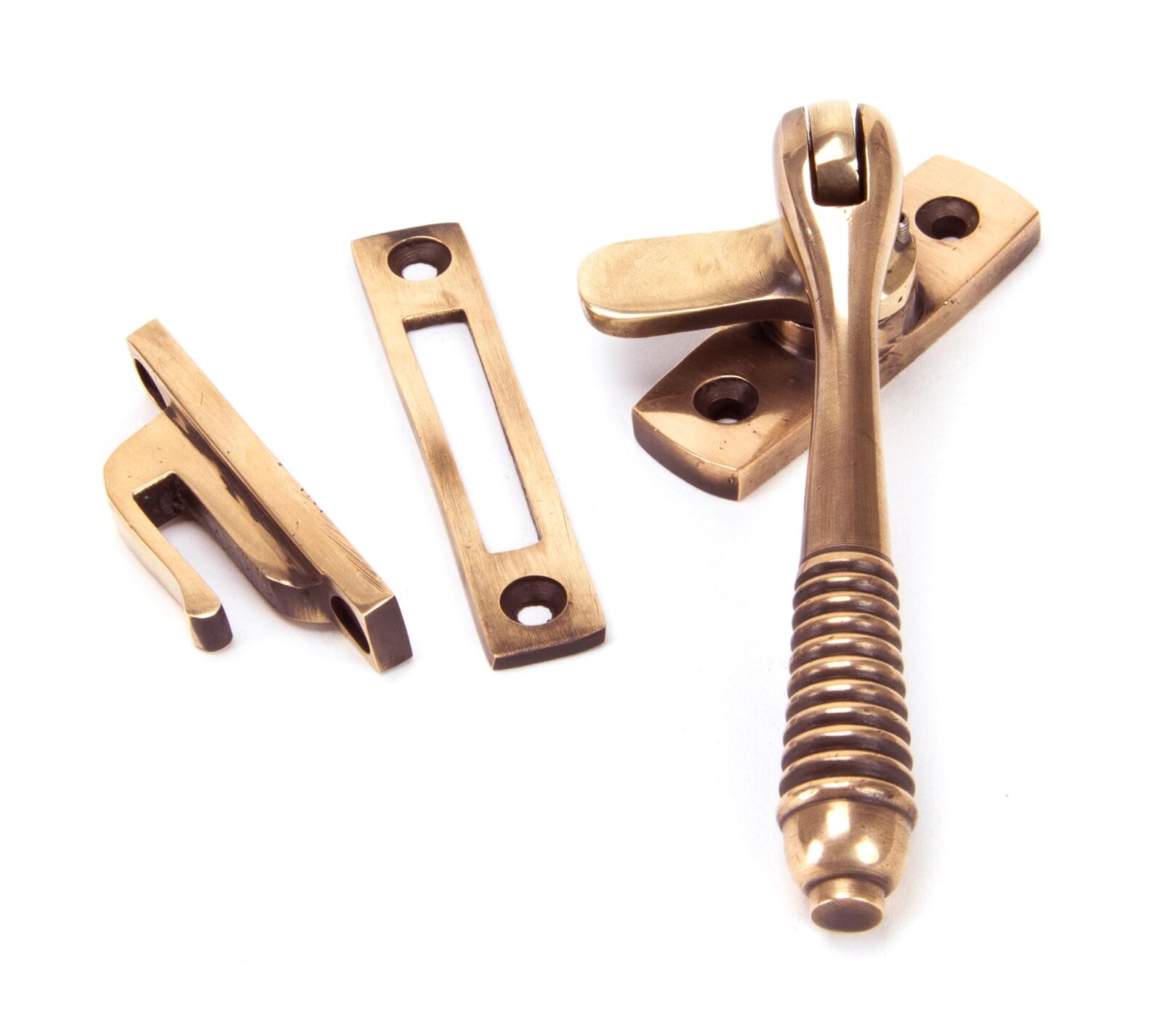 polished bronze locking reeded fastener