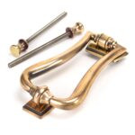 polished bronze slimline art deco door knocker