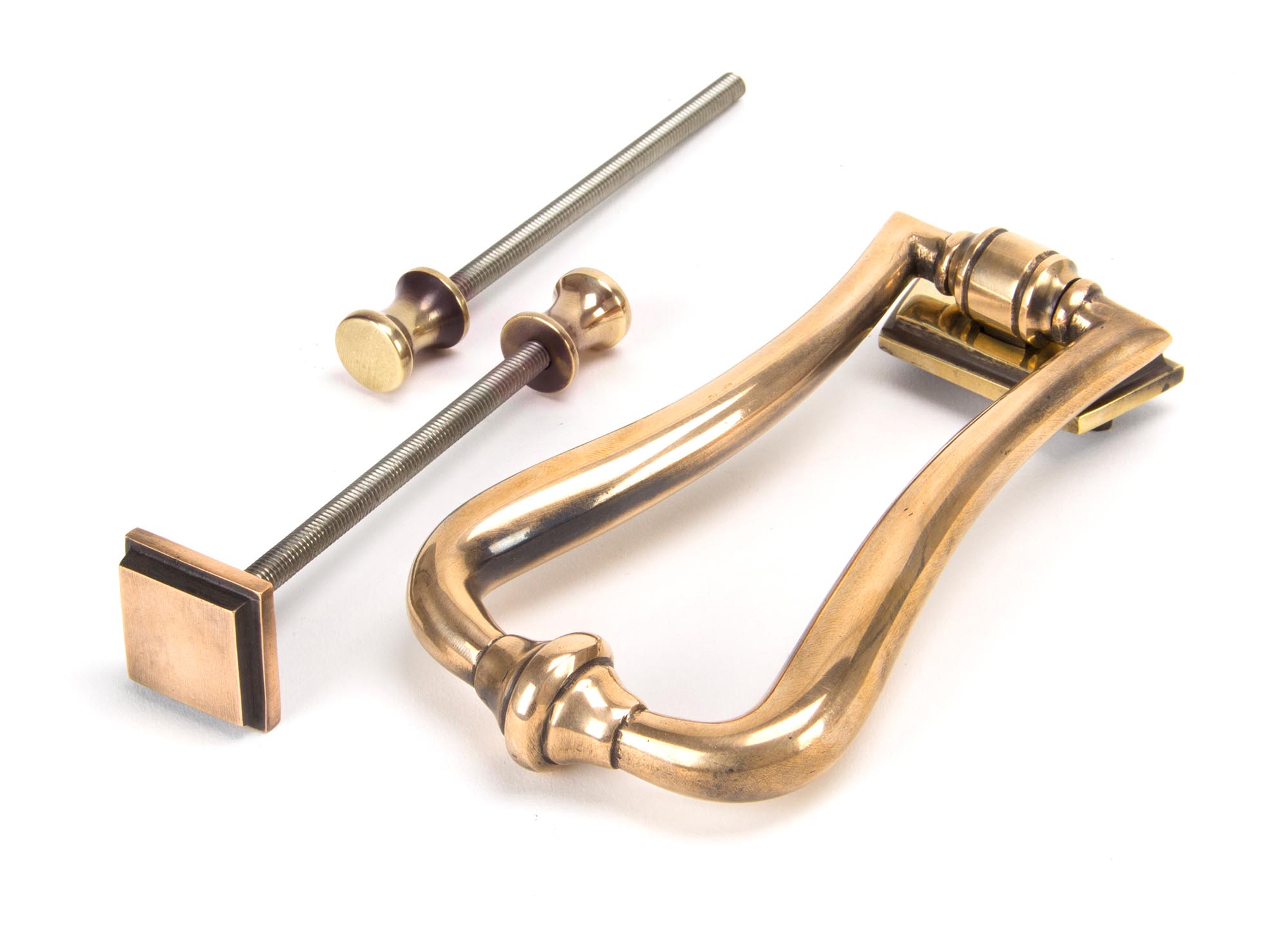 polished bronze slimline art deco door knocker