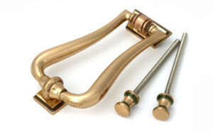 polished bronze slimline art deco door knocker