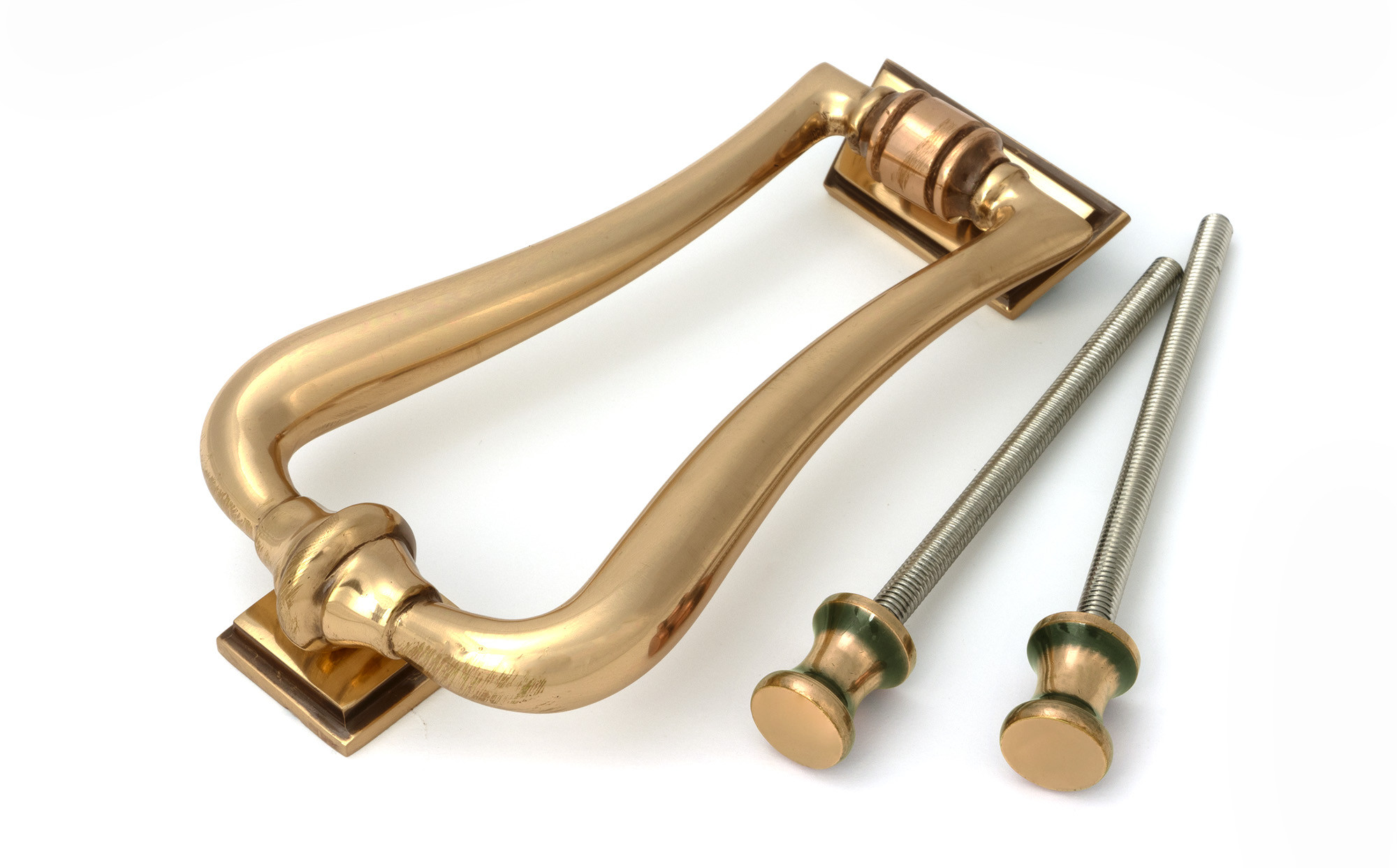 polished bronze slimline art deco door knocker