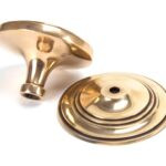 polished bronze art deco centre door knob