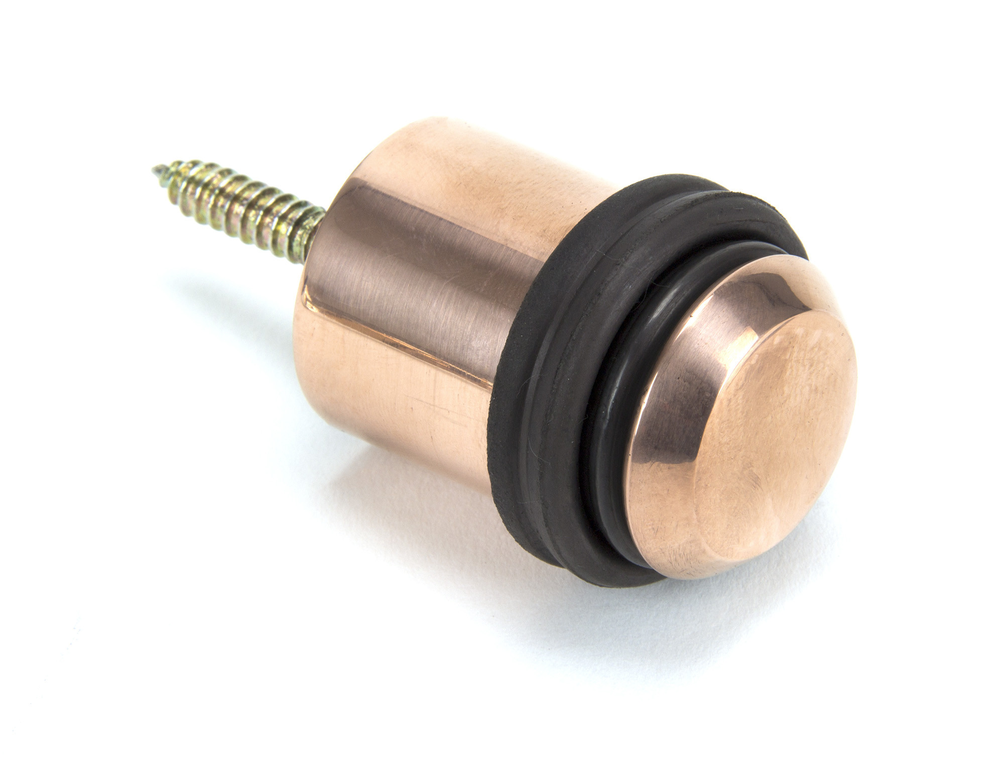 polished bronze floor mounted door stop