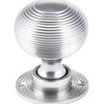 satin chrome heavy beehive mortice/rim knob set