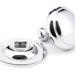 polished chrome round centre door knob