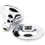 polished chrome round centre door knob