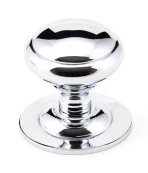 polished chrome round centre door knob