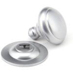 satin chrome round centre door knob