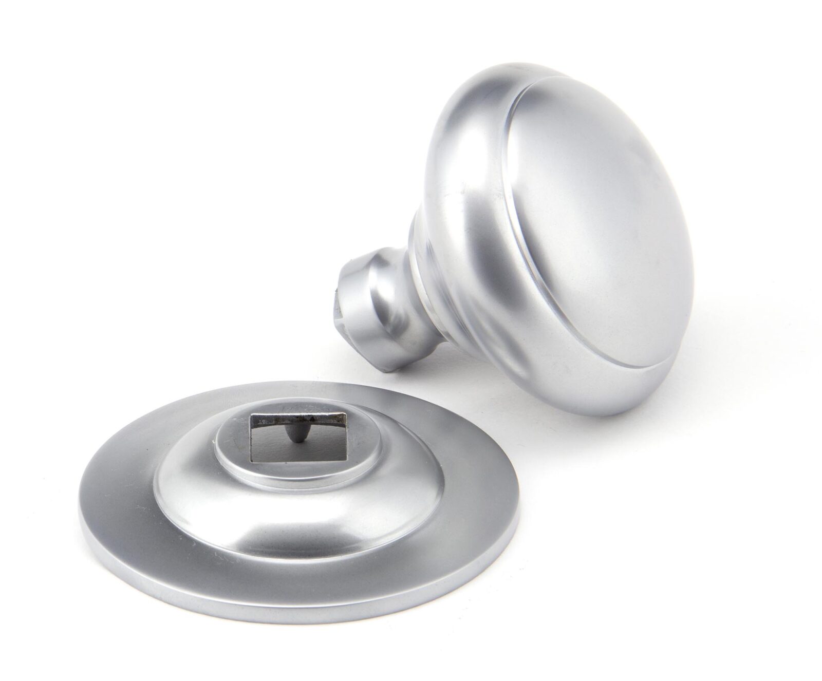 satin chrome round centre door knob