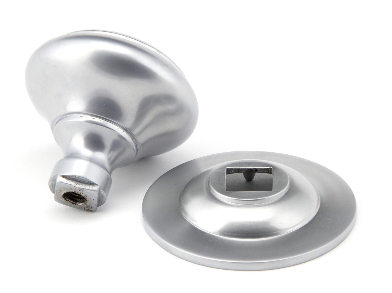 satin chrome round centre door knob