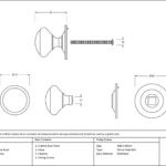 satin chrome round centre door knob