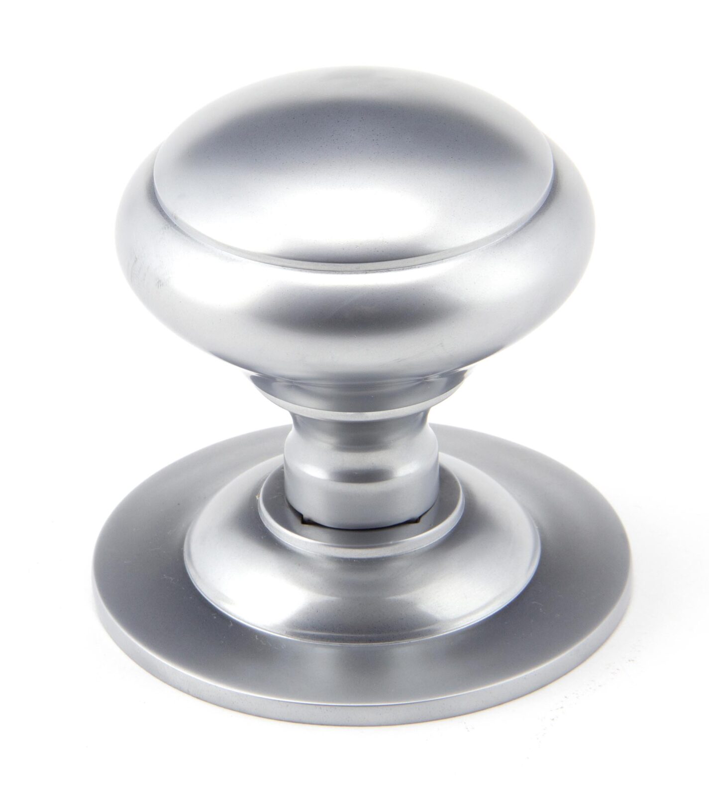satin chrome round centre door knob