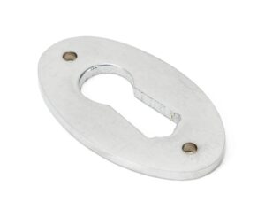 satin chrome oval escutcheon
