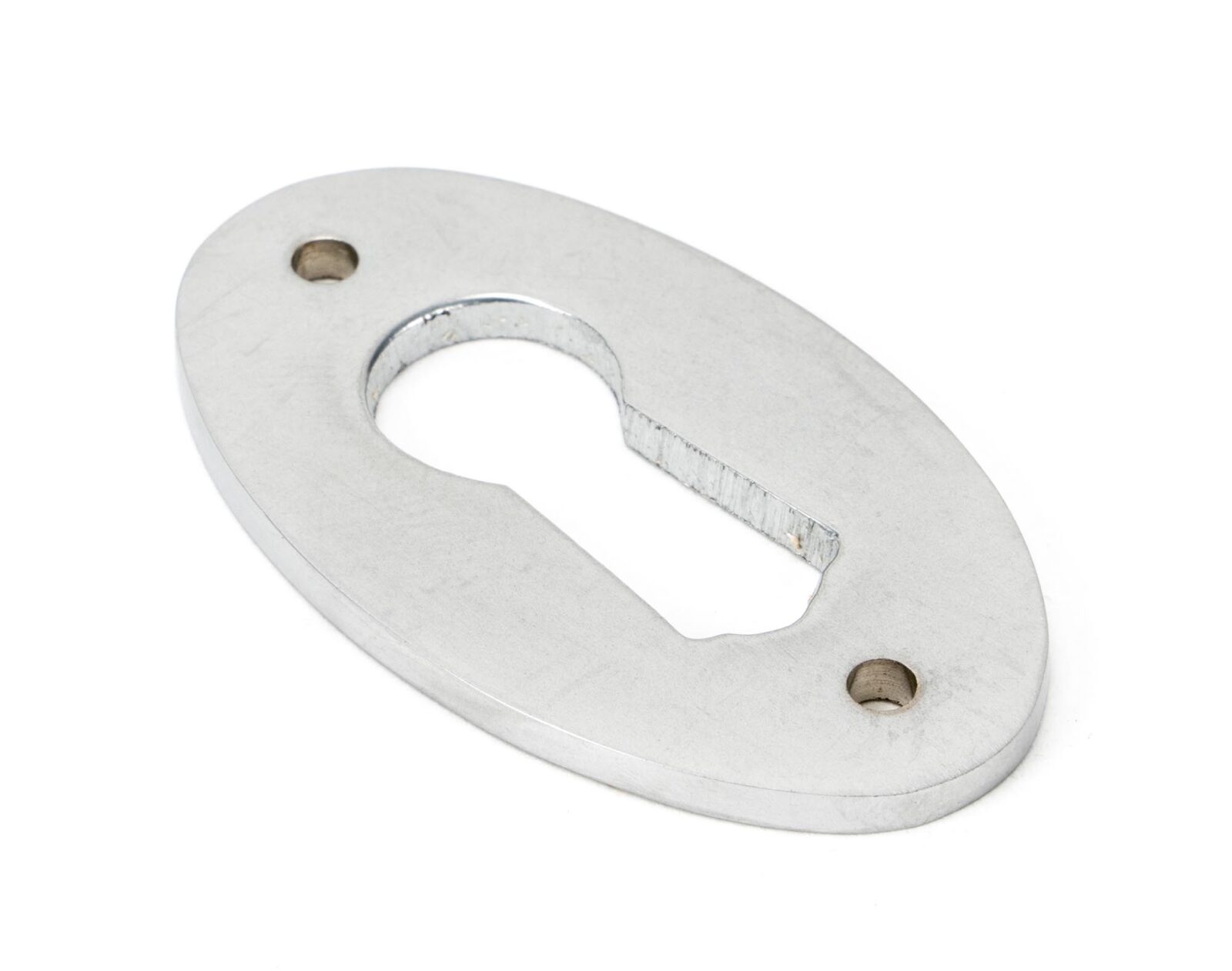 satin chrome oval escutcheon