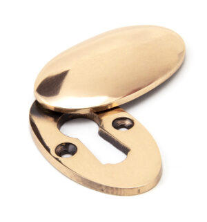 polished bronze oval escutcheon & cover