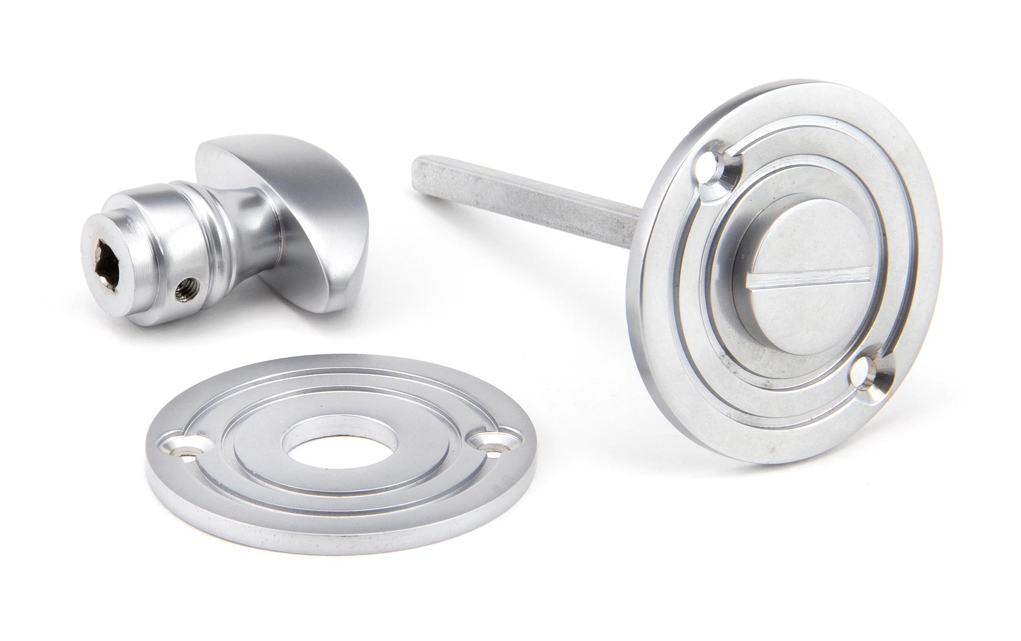 satin chrome round bathroom thumbturn