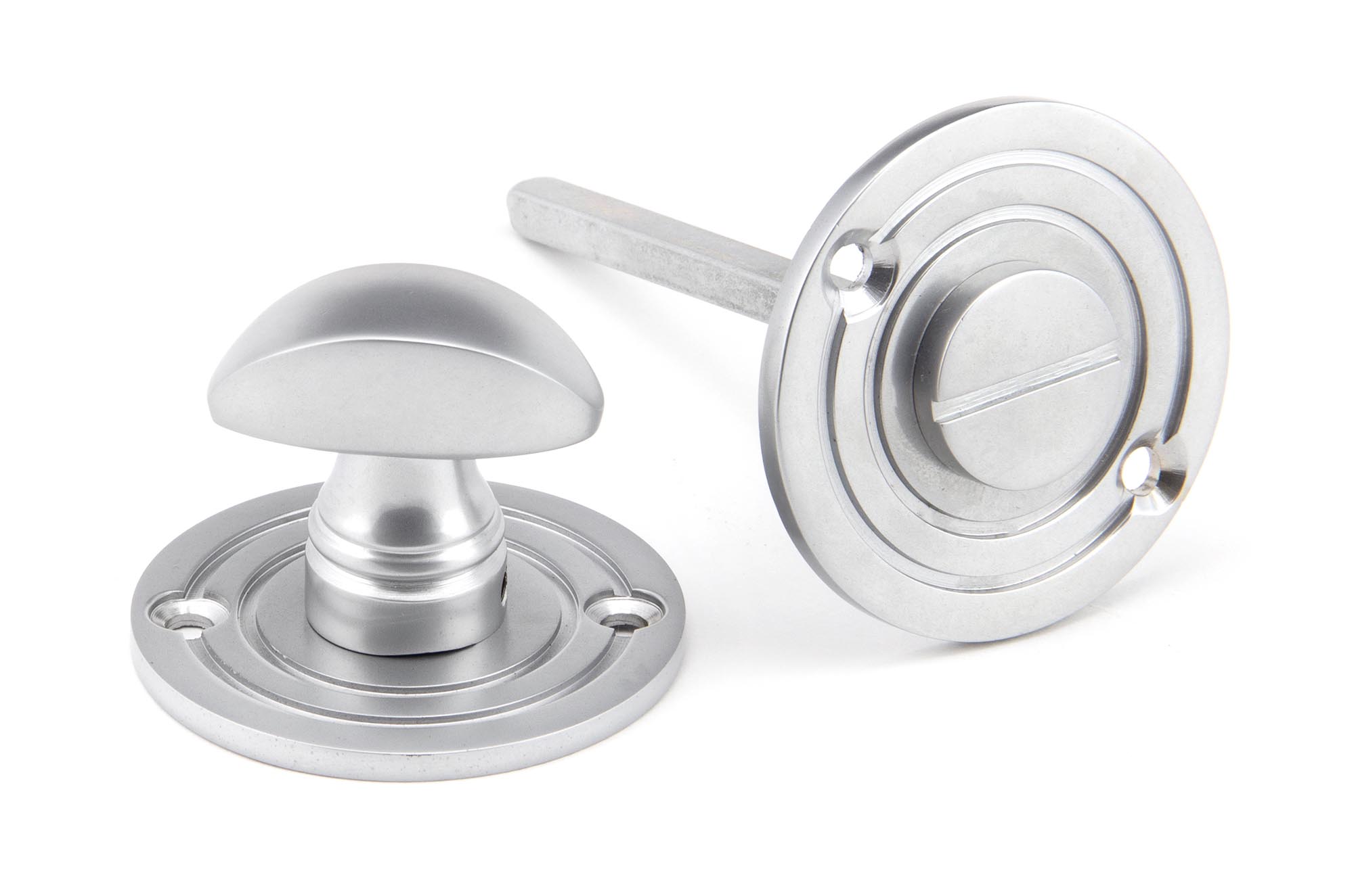 satin chrome round bathroom thumbturn