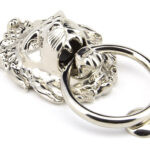 polished nickel lion head door knocker