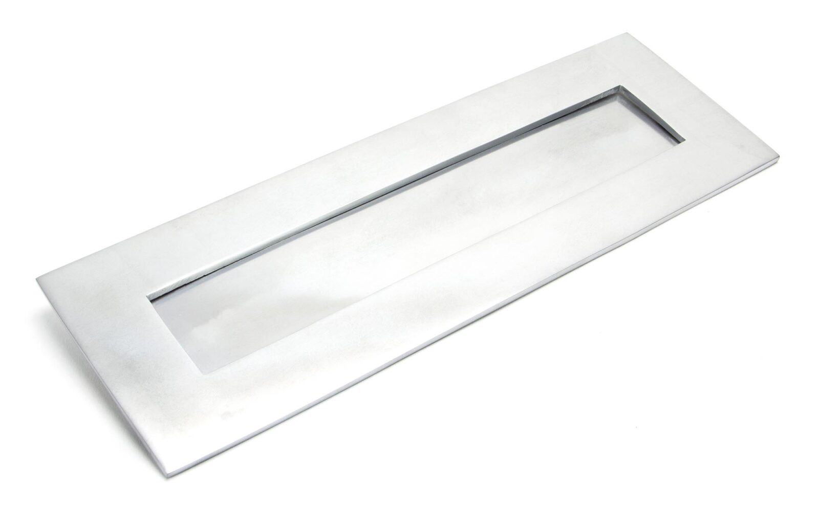 satin chrome large letter plate