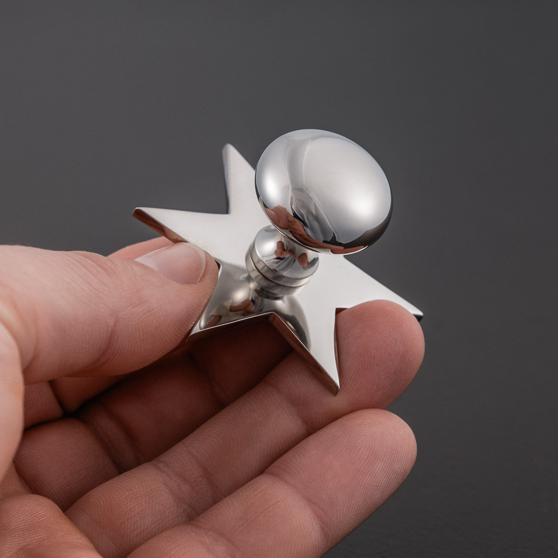 grace star cabinet knob polished nickel
