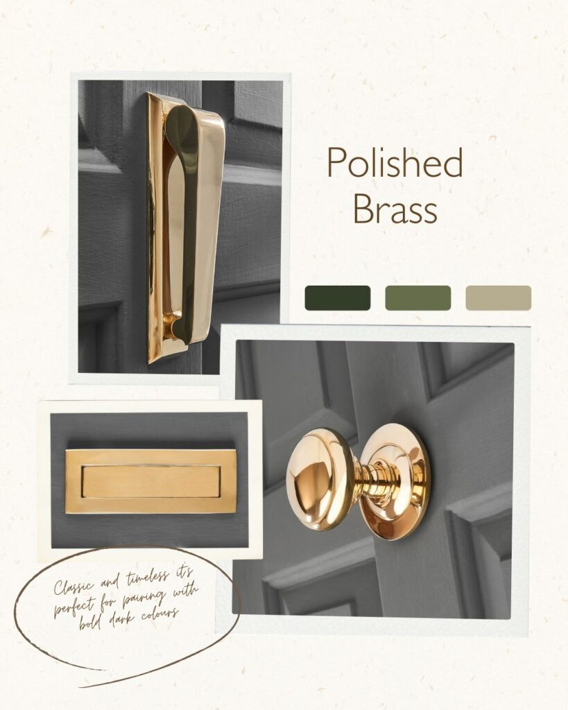 polished brass slim knocker door suite