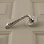classic hammered lever handles (pair) – polished nickel