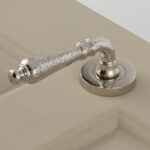 classic hammered lever handles (pair) – polished nickel