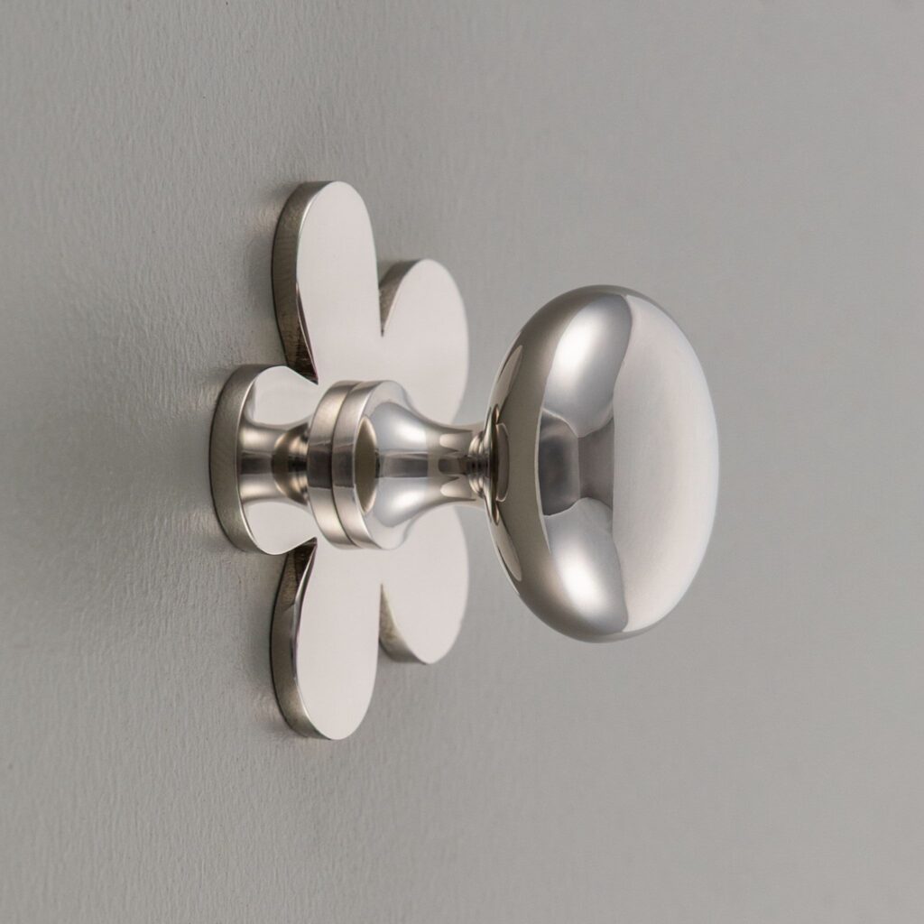 daisy flower cabinet knob polished nickel