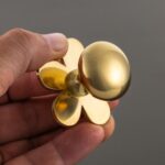 daisy flower cabinet knob polished brass